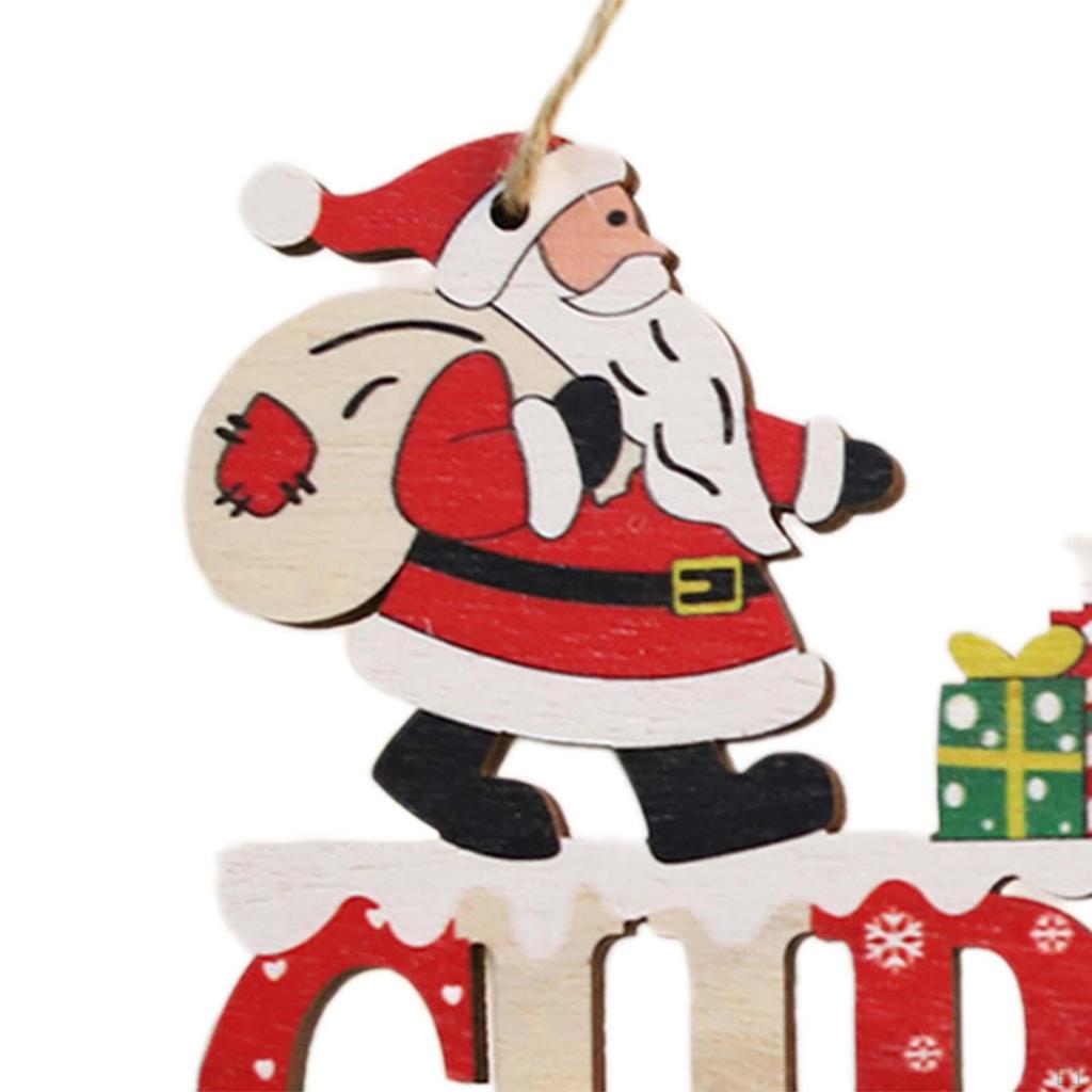 Wooden Christmas Hanging Ornament with Bells, Sign, Door Sign for Porch, Housewarming,