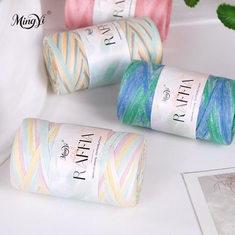 Lafite Straw Rope Thread Woven Summer Bag Hat Handmade Diy Handmade Crochet Wool Straw Hat Braided Thread Hook Hat
