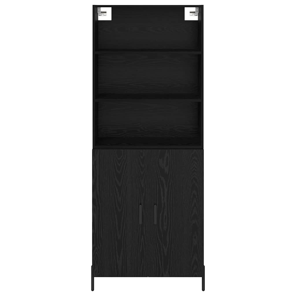 Highboard in Black Oak Look 69.5 x 34 x 180 cm Particleboard