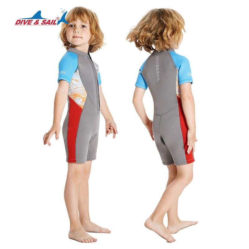 2.5mm Kids Wetsuit Short Sleeve Full Body Dive Suit Snorkeling Swimming Surfing Warmth Protection
