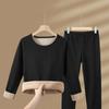 Winter Thermal Underwear Sets Women Velvet Tops +Long Pants Comfortable Skin-friendly Elastic Thickening Warm 2 Piece Set