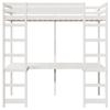 Loft Bed Frame White 75 x 190 cm Solid Pine Wood