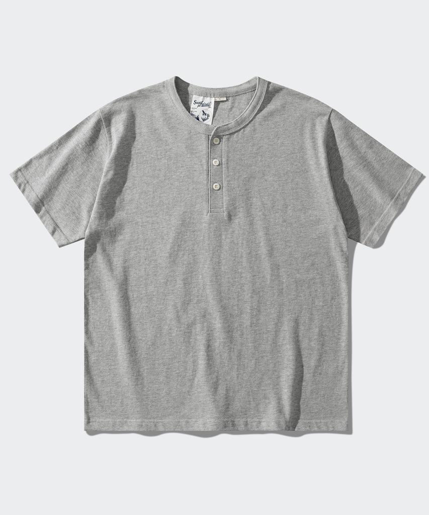 PERSTEP Stable Henley Neck Short Sleeve Tee Gray Sjst4775