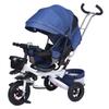 4 In 1 Folding Kids Trike Sit & Lying Toddler Stroller with Large Canopy Tricycle Dual Brake 3-Gear Adjustable Backrest Portable