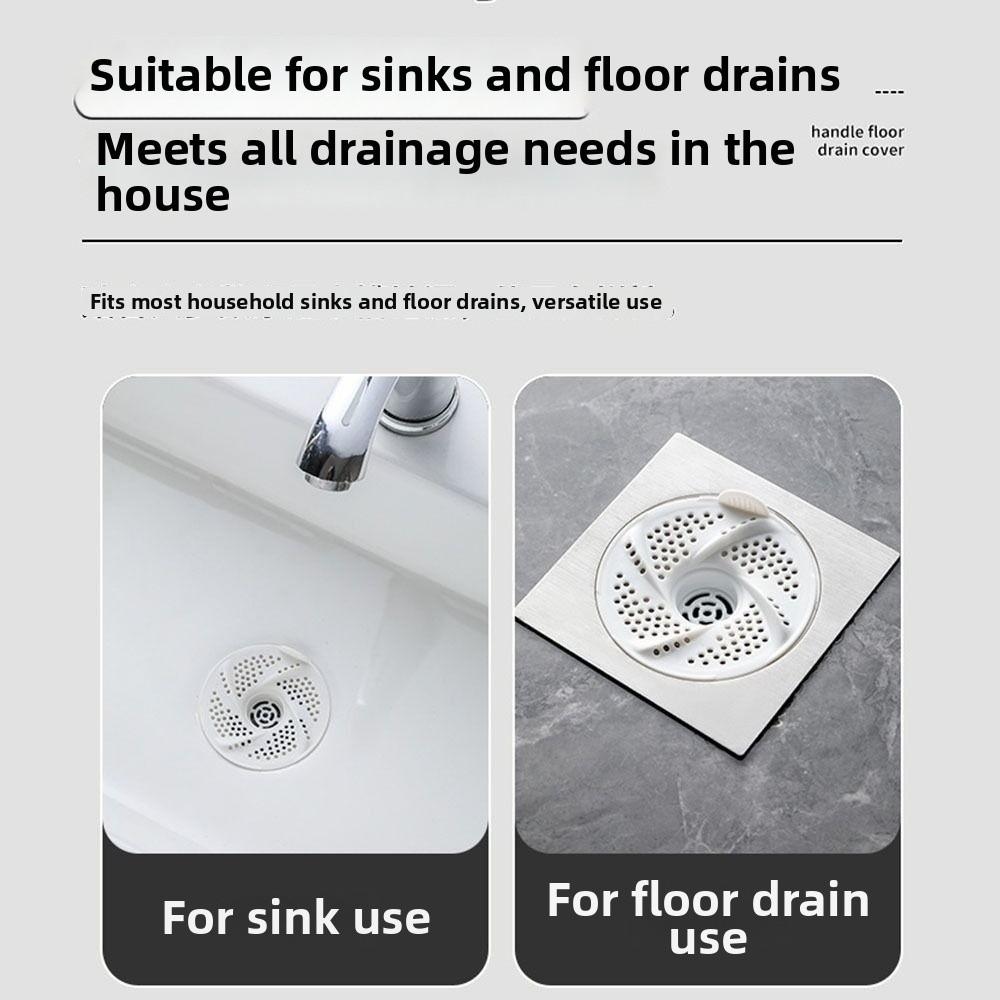 3pcs Hygienic Vortex Floor Drain Anti-Clogging Bug Proof Drain Cover Mesh Design Rotating Hair Collector Bathroom