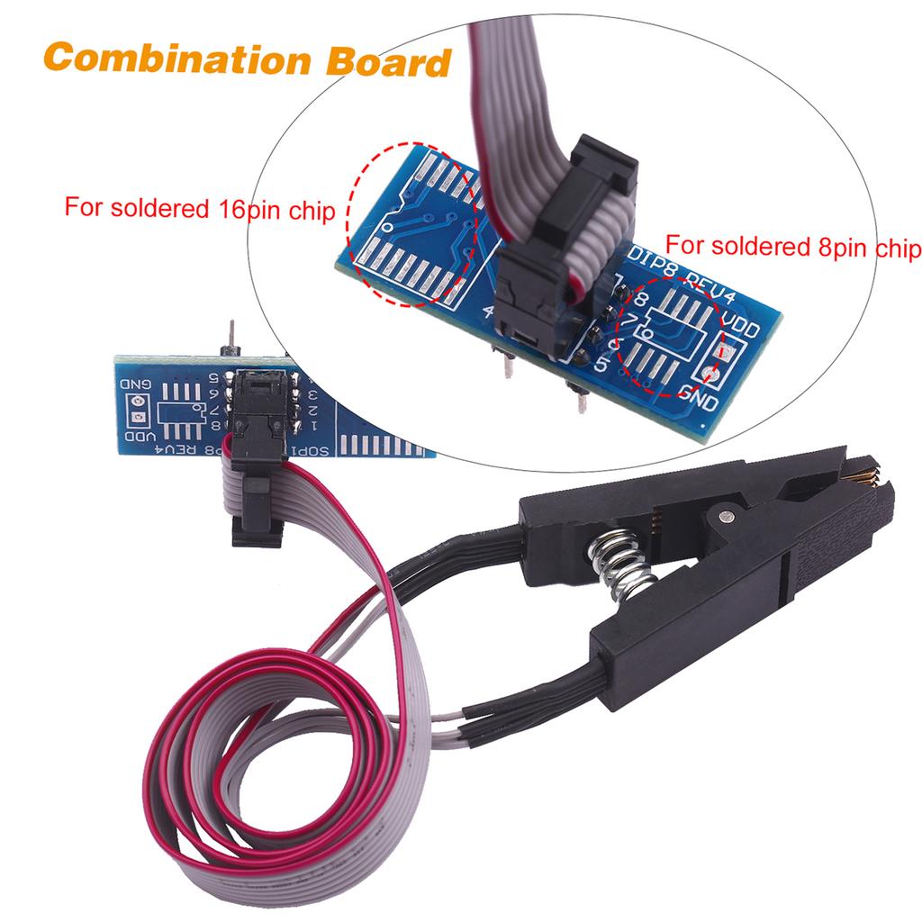 CH341A USB Programmer EEPROM BIOS Flasher Programmable Logic Circuits with SOP8 Flash Clip Suitable for 24 25 Series