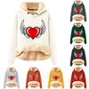Ayollar Modasi Kapushonli Bosma Plyush Iliq Keng Pullover Sviter