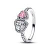 S925 Silver Pink Flower Bee and Bow Women's Ring Fashionable and Versatile Gift for Friends 2026