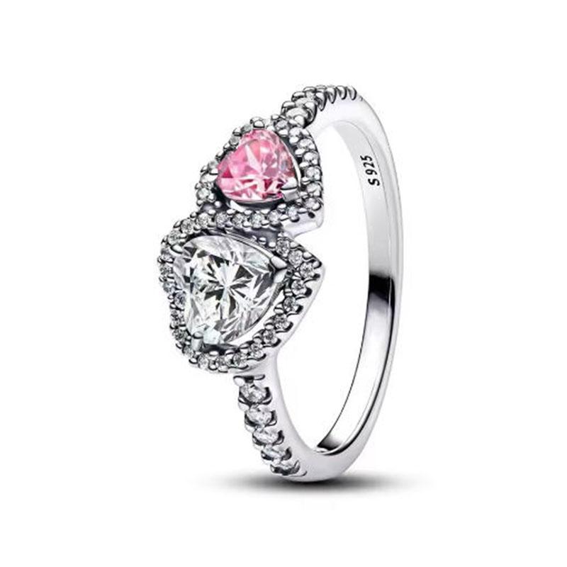 S925 Silver Pink Flower Bee and Bow Women's Ring Fashionable and Versatile Gift for Friends 2026