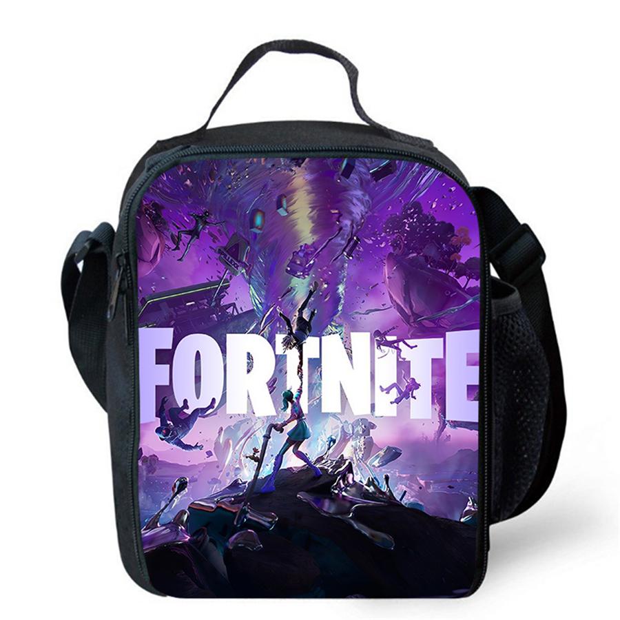 Мультяшная термосумка-ланчбокс FORTNITE, милая, портативная, легкая, для пикника, для мальчиков и девочек, возраст 5-10 лет, детская сумка для еды на каждый день