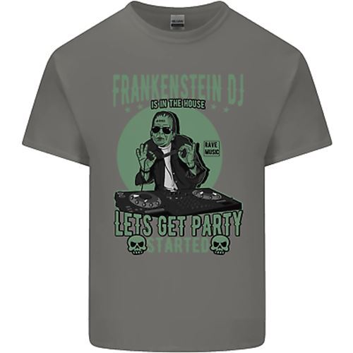 DJ Frankenstein Funny Music Vinyl Halloween Unisexs Cotton TShirt Tee Top
