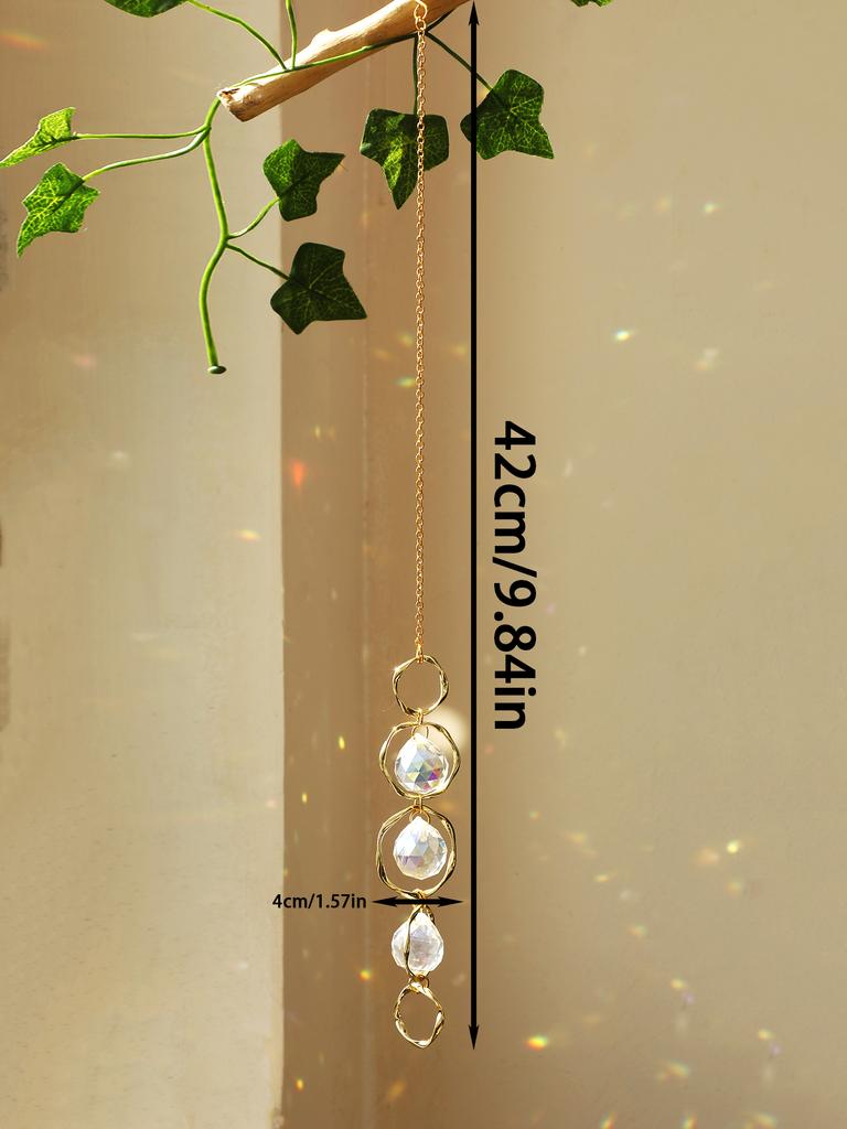 Boho Sun Catcher Hanging Ornaments Handmade Crystal Sun Catchers with Gold Chain for Window Wall or Garden Decor Wind Chimes