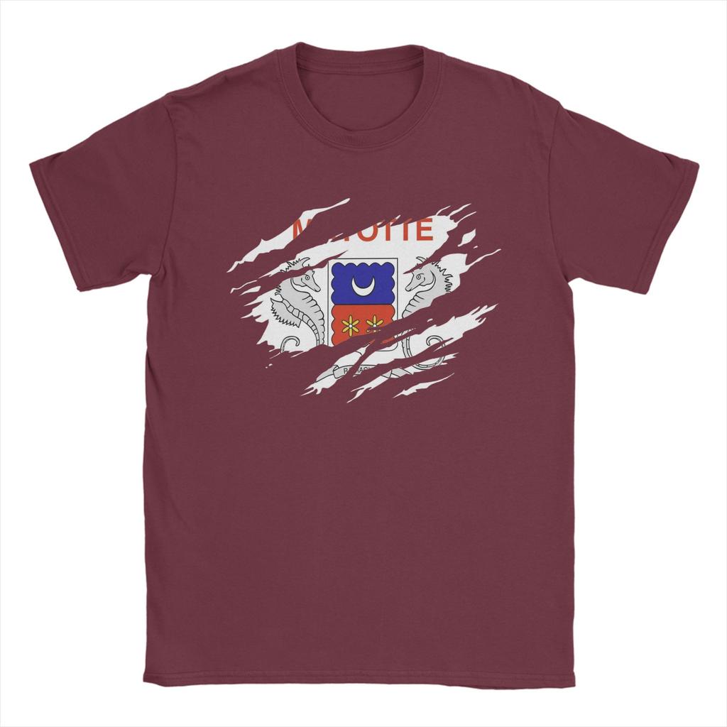 Mayotte flag T Shirts Unisexs 100 Cotton Novelty TShirt Crewneck Tees Short Sleeve Clothes Printed