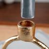 Candlestick Metal Gold Stand for a Long Candle Decorative Table 19 cm