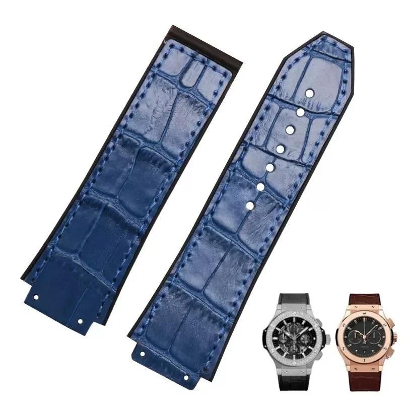 Кожаный ремешок для часов HUBLOT Hengbao Yubo Classic Fusion Big Bang Силиконовый Натуральная кожа Цепочка Мужской 26-19 мм