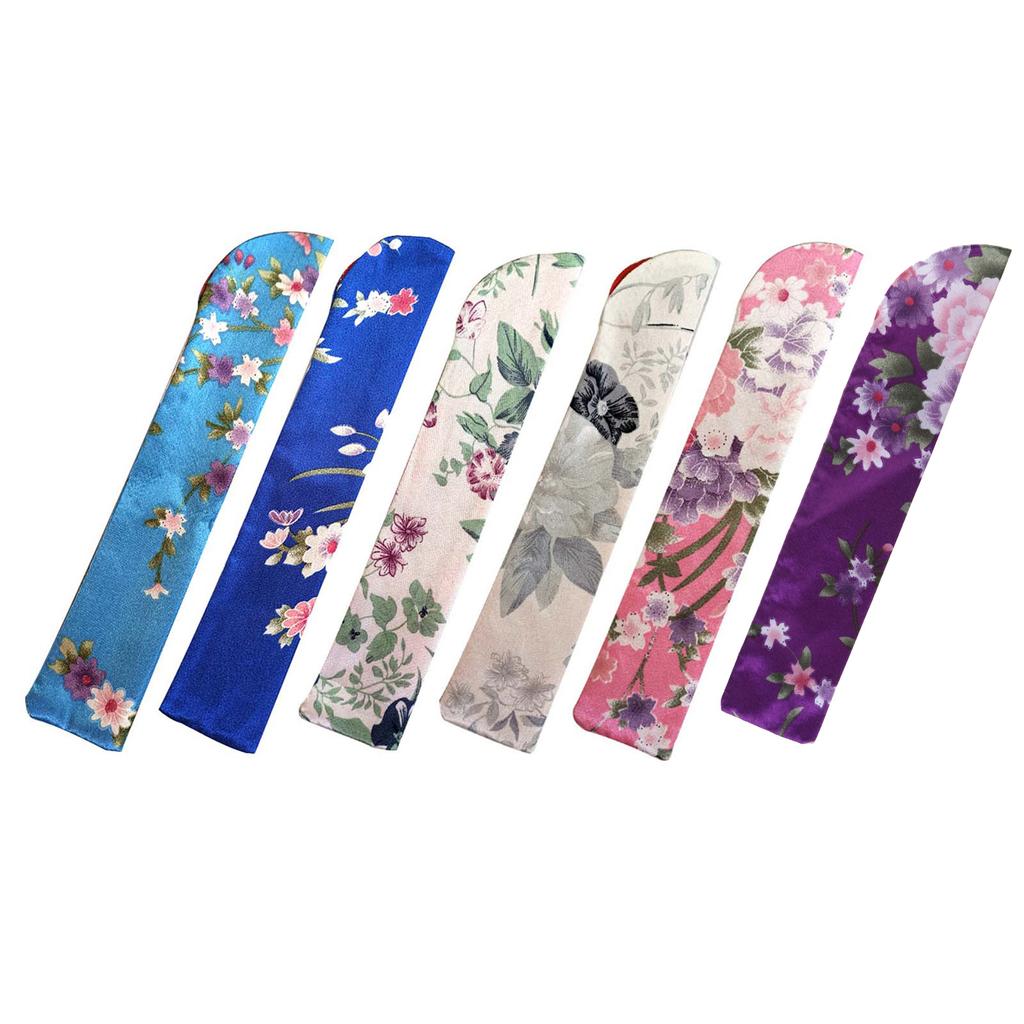 Упаковка из 5 складных шелковых сумок для хранения вееров, китайский чехол для веера, винтажный карман для цветов, защитный чехол для веера