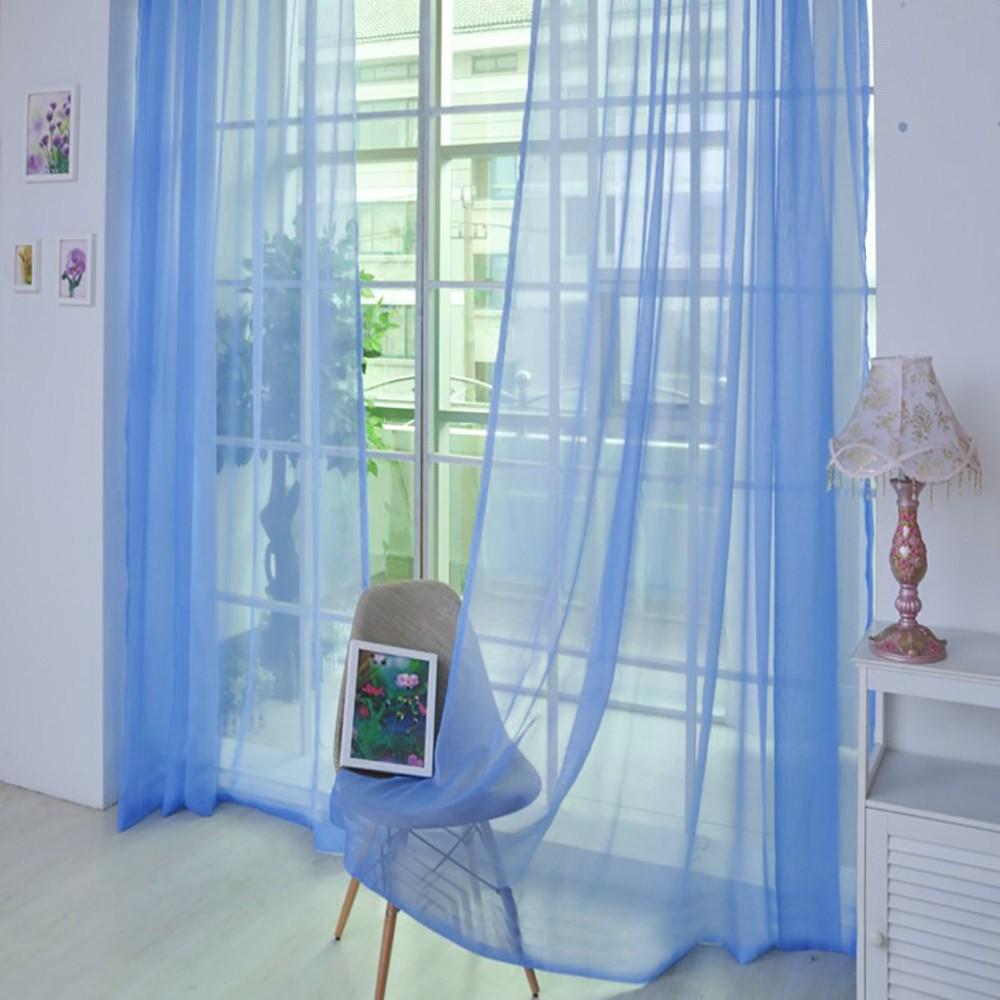 1 шт. цветной тюль, занавеска для двери, окна, драпировка, прозрачный шарф, подзоры