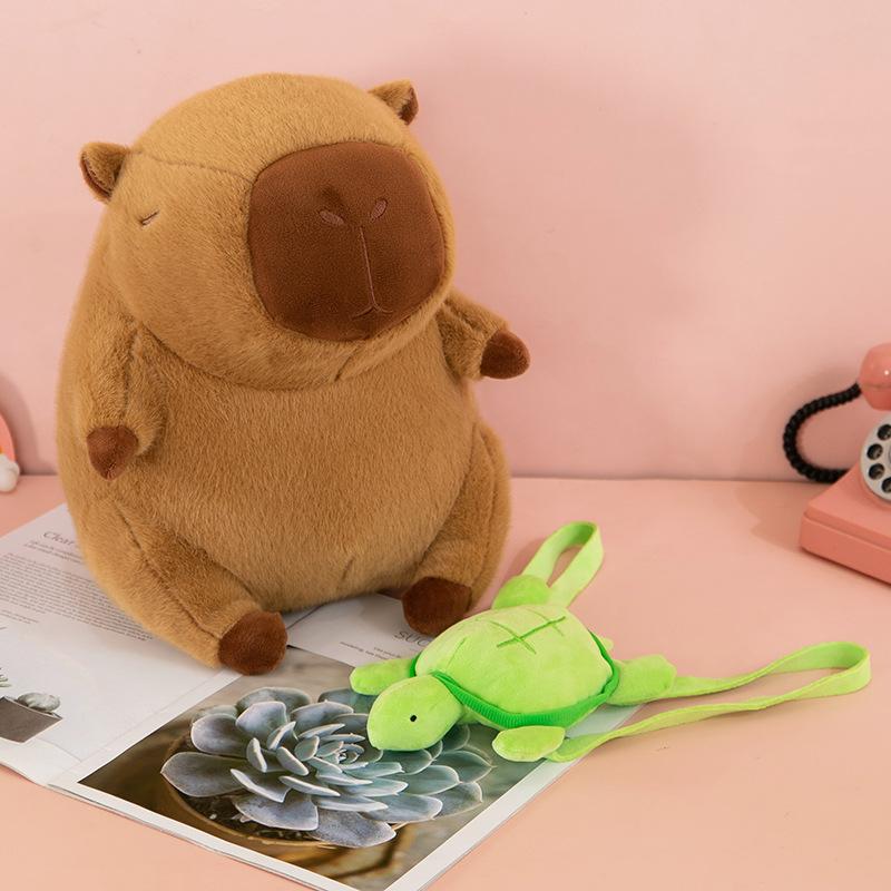 Super Cute Capybara With Turtle Backpack Plush Doll Giant Kawaii Stuffed Animal Doll Children Kids Birthday Gift Toys