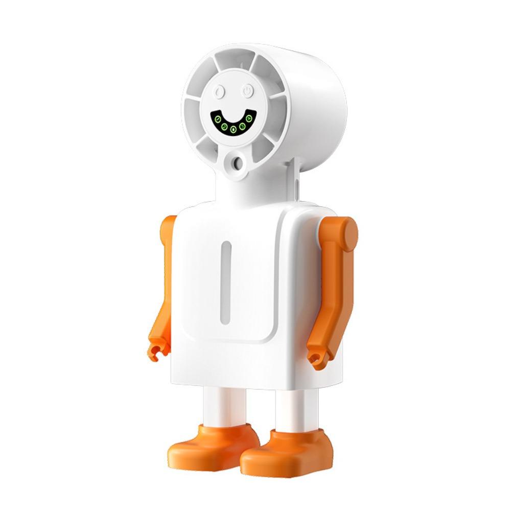 Cute Robot Shape Misting Handheld Fan LED Screen Display Mini Fan Rechargeable Fan Camping Travel