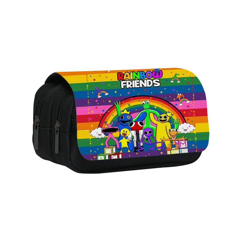 Двухъярусный пенал Rainbow Friends большой вместимости для школьников и детей