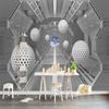 3d фотообои круглый шар космический корабль космическая фреска гостиная телевизор диван спальня фон настенная фреска декор