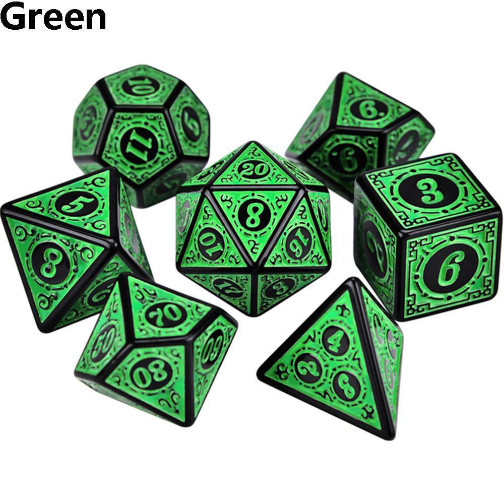 D4 D6 D8 D10 Многогранный набор из 7 кубиков с переливающимися кубиками, игровой аксессуар с блестками