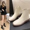 Fashion Women Casual Ankle Boots Winter Flats Fur Chelsea Snow Boots Winter New Design White Zipper Short Plush Cotton Warm Boots 2024