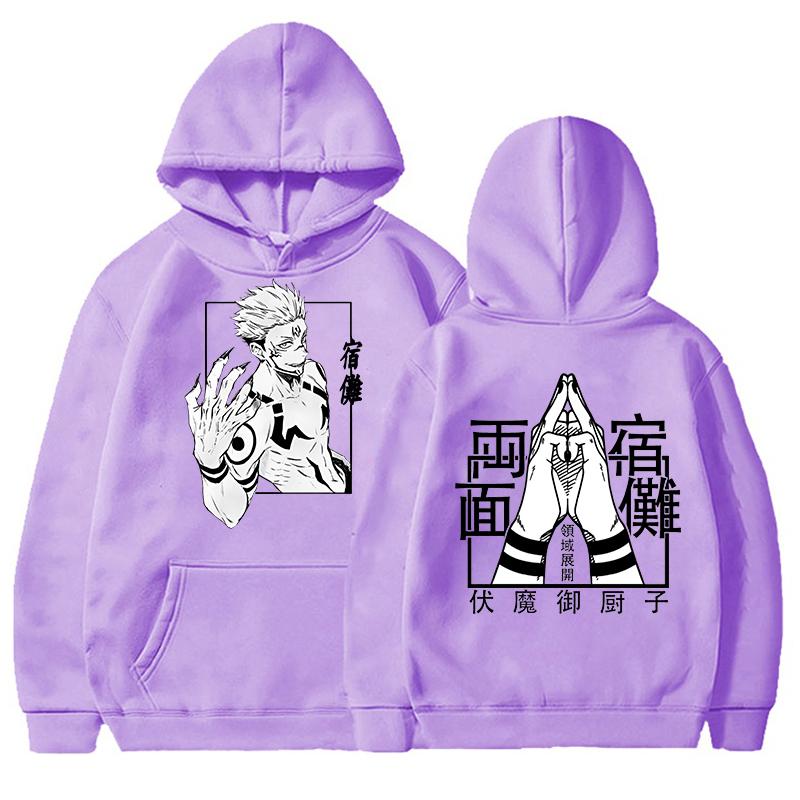Новые модные мужские и женские толстовки с капюшоном с принтом аниме Ryomen Sukuna, осенне-зимняя повседневная толстовка с длинным рукавом и капюшоном