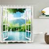 3d Printed Natural Forest Landscape Shower Curtain Waterproof Fabric Waterfall Bathroom Curtains Wall Decoration Large 300x180