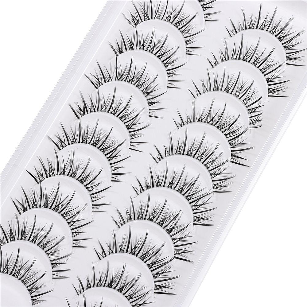 Пары Японские Корейские Натуральный Вид Колючие с Прозрачной Лентой Сказочные Ресницы Накладные Ресницы Пушистые Ресницы