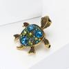 Fashion Retro Alloy Rhinestone Little Turtle Brooch Creative Personality Men'S And Women'S Clothing Corsage Jewelry Pin