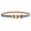 Glitter PU Leather Belt Bling Bling Fox Buckle Belt Vintage Sparkling Rhinestone Belt  Women
