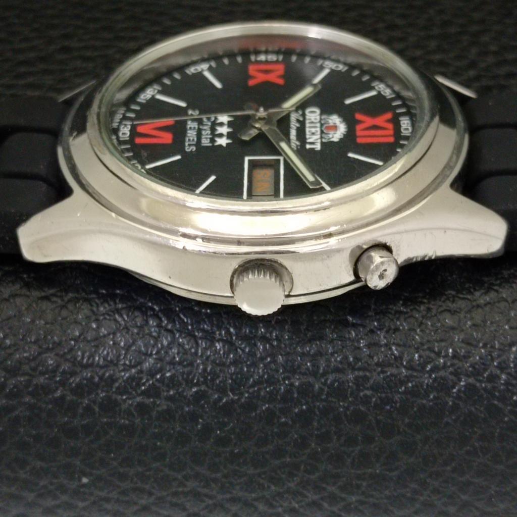 АВТОМАТИЧЕСКИЕ МУЖСКИЕ ЧАСЫ ORIENT CRYSTAL 46941 JAPAN DAY&DATE С ЧЕРНЫМ ЦИФЕРБЛАТОМ a431936-2 R109-a431936