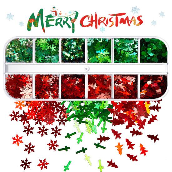 1 коробка блесток для ногтей Ультратонкие яркие цвета смешанной формы Широкое применение Легко наносится Декоративный ПЭТ