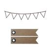 Wooden Stamp - YOUDOIT - Simple Pennants - 7.2 X 3.2 Cm - 20 Kraft Labels - Mixed