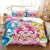 Аниме Новый Pretty Cure Комплект постельного белья Односпальный Полуторный Двуспальный Queen King Размер Комплект постельного белья Взрослый Ребенок Спальня Полиэстер Пододеяльник Комплекты