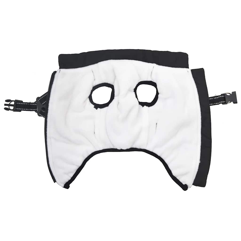 Dog Coat with Integrated Harness Waterproof and Reflective Black Size L36