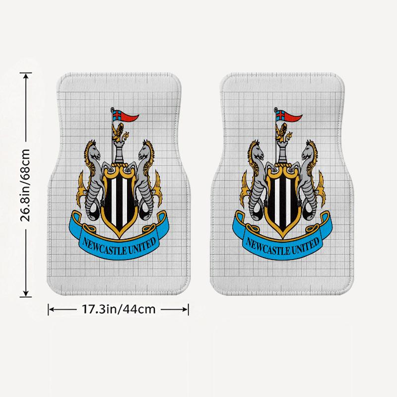 Newcastle United F.C Pattern Black Car Floor Mats Full Car Mats, XPE Non-Slip And Wear-Resistant Mats Suitable for SUV Interiors