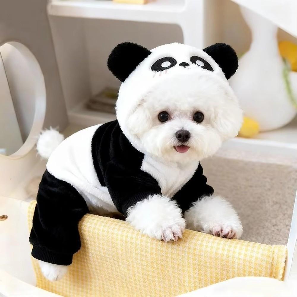 Anti Shedding Panda Dog Costume Thicken Warm Dog Clothing Four Legs Dog Outfit Pet Costume Party