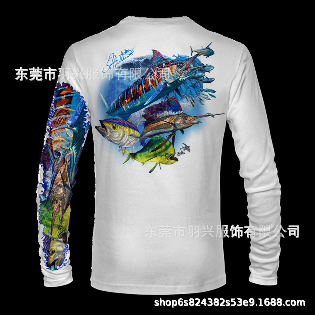 Fishing Suit Summer Long Sleeve Sunscreen Suit Outdoor Luya Fishing Suit Quick Drying Breathable T-Shirt Men