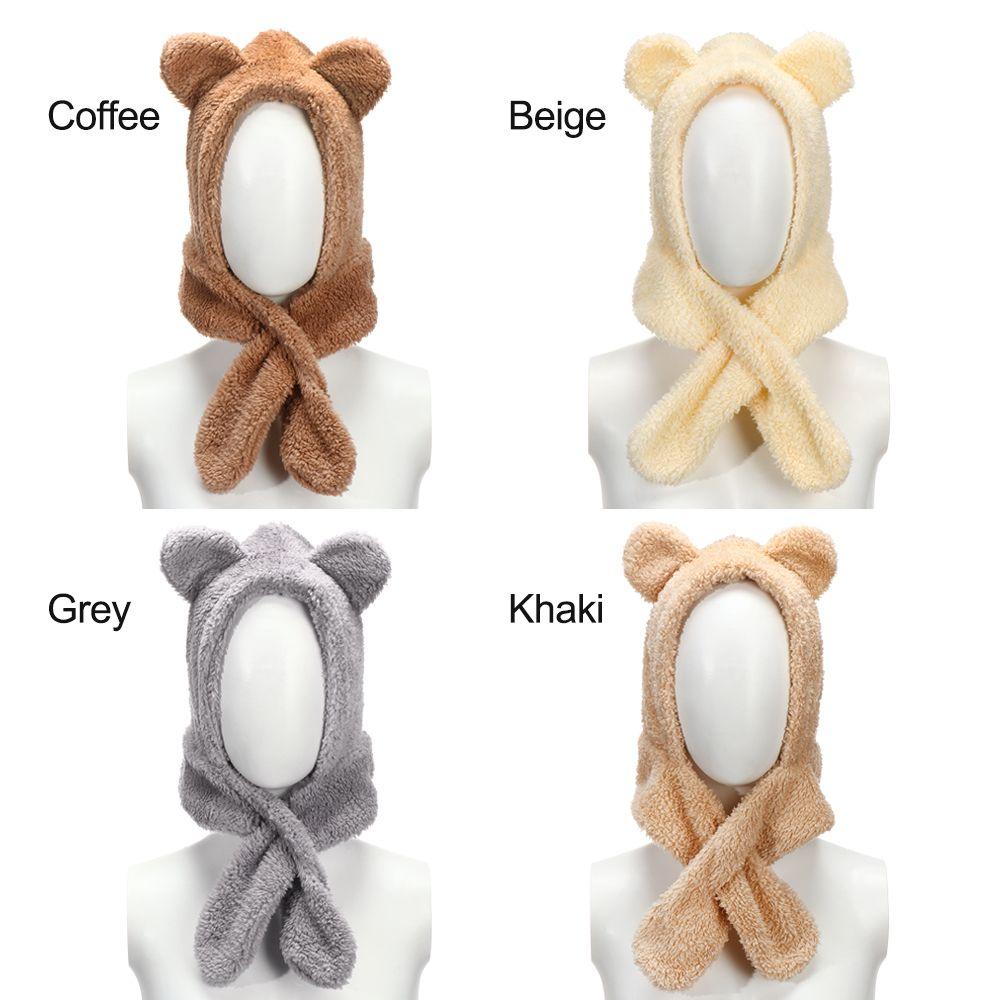 Warm Plush Cute Beanies Caps Earflap Earmuff Bear Ear Hat Winter Hats