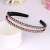 Accessories Full Rhinestone Rhinestone Double Row Anti-slip Headband Head Hoop Headwear Hair Band
