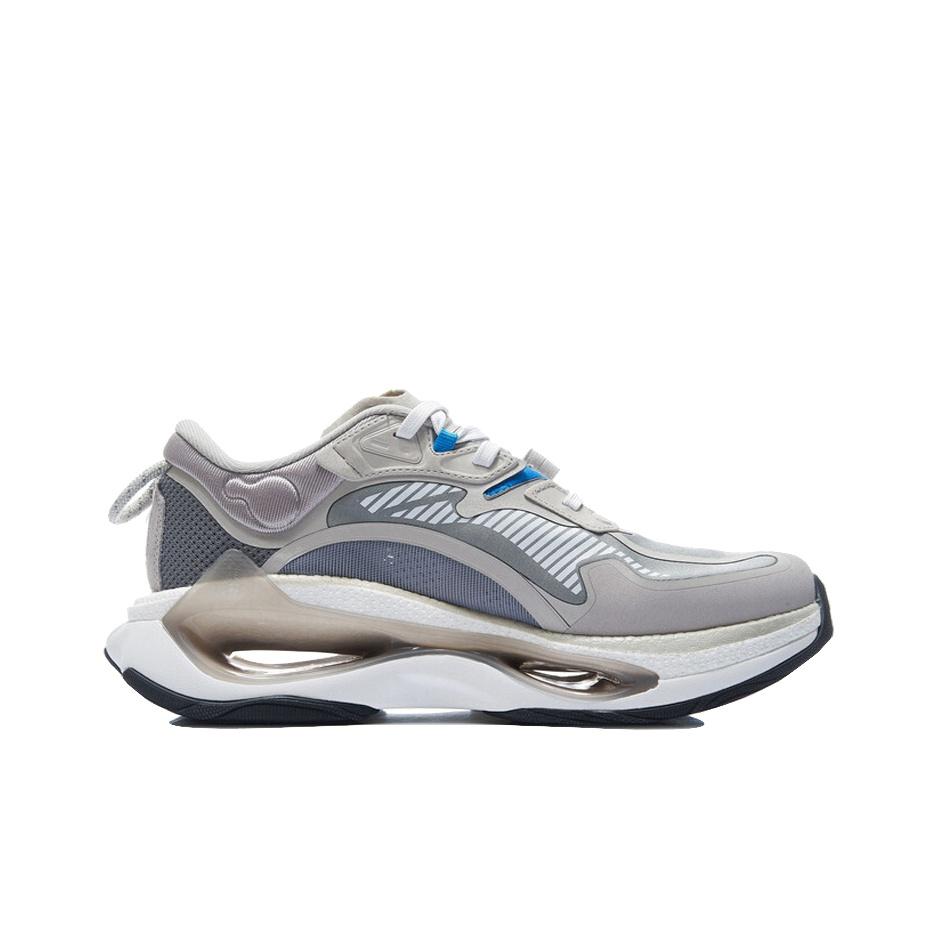 Li Ning Super Infinity Fabric TPU Shock Absorption Non-Slip Wear-Resistant Lightweight Low-Top Running Shoes Men sneaker Light-Gray AGLR073-4