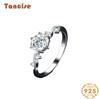 Tancise Classic 925 Sterling Silver Moissanite Ring Ladies Jewelry Wedding Promise Party Gift