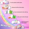 Creative DIY Gemstone Kids Water Bottle 600ml Rainbow Unicorn for School & Outdoor, Holiday Gift for Boys Girls Age 4-6-8-10, Multicolor