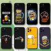 Чехол для телефона с рисунком 'Пиво Алкоголь Искусство' для iPhone 15,14,13,12,11,Pro,X,XS,Max,XR,Plus,Mini Мягкая Черная Крышка