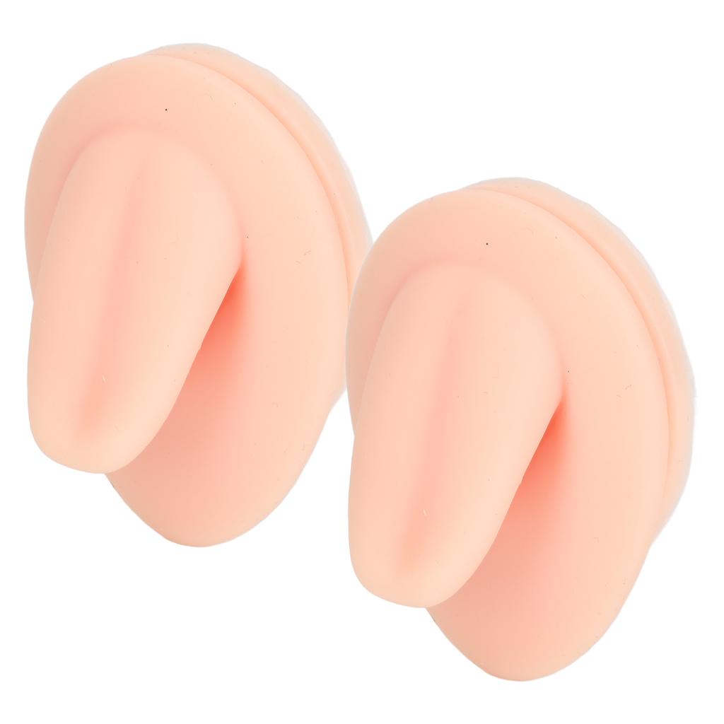2PCS Soft Silicone Tongue Model Simulation Flexible Tongue Display for Practicing Piercing Jewelry D