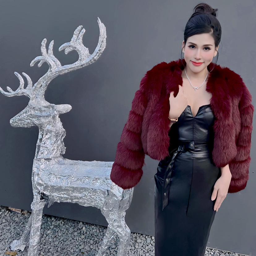 Женское пальто с длинным рукавом из искусственного меха лисы в европейском и американском стиле