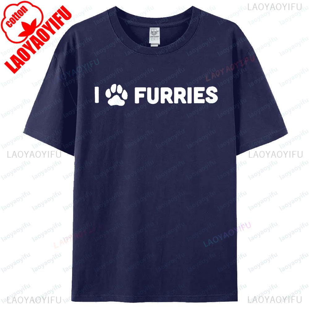 Furry Fandom Shirt Unisex Funny Furry TShirt FURRIES Contracted Design Tshirt Daily Life Casual Men Women Cotton Short Sleeve
