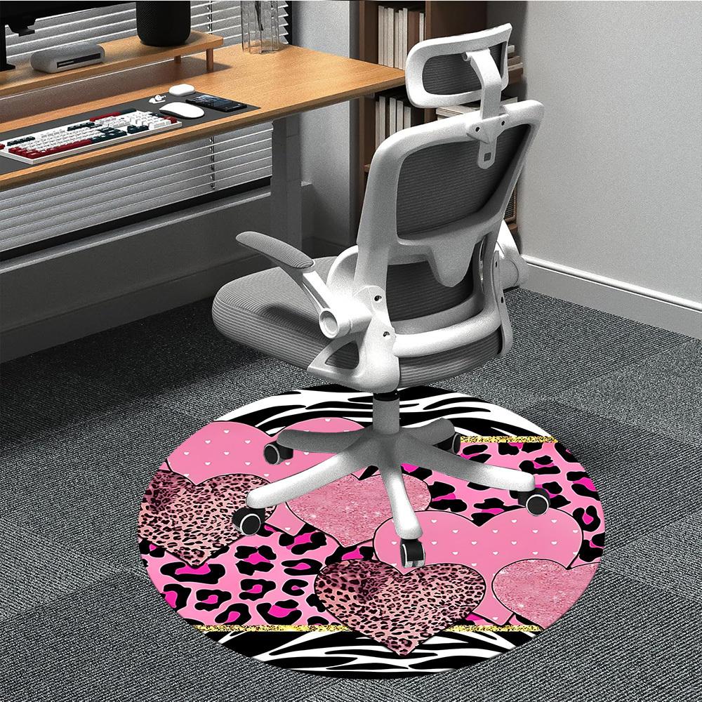 1pc Heart Print Chair Carpet for Office, Non slip, Soft and Durable Office Rug for Interior Decoration